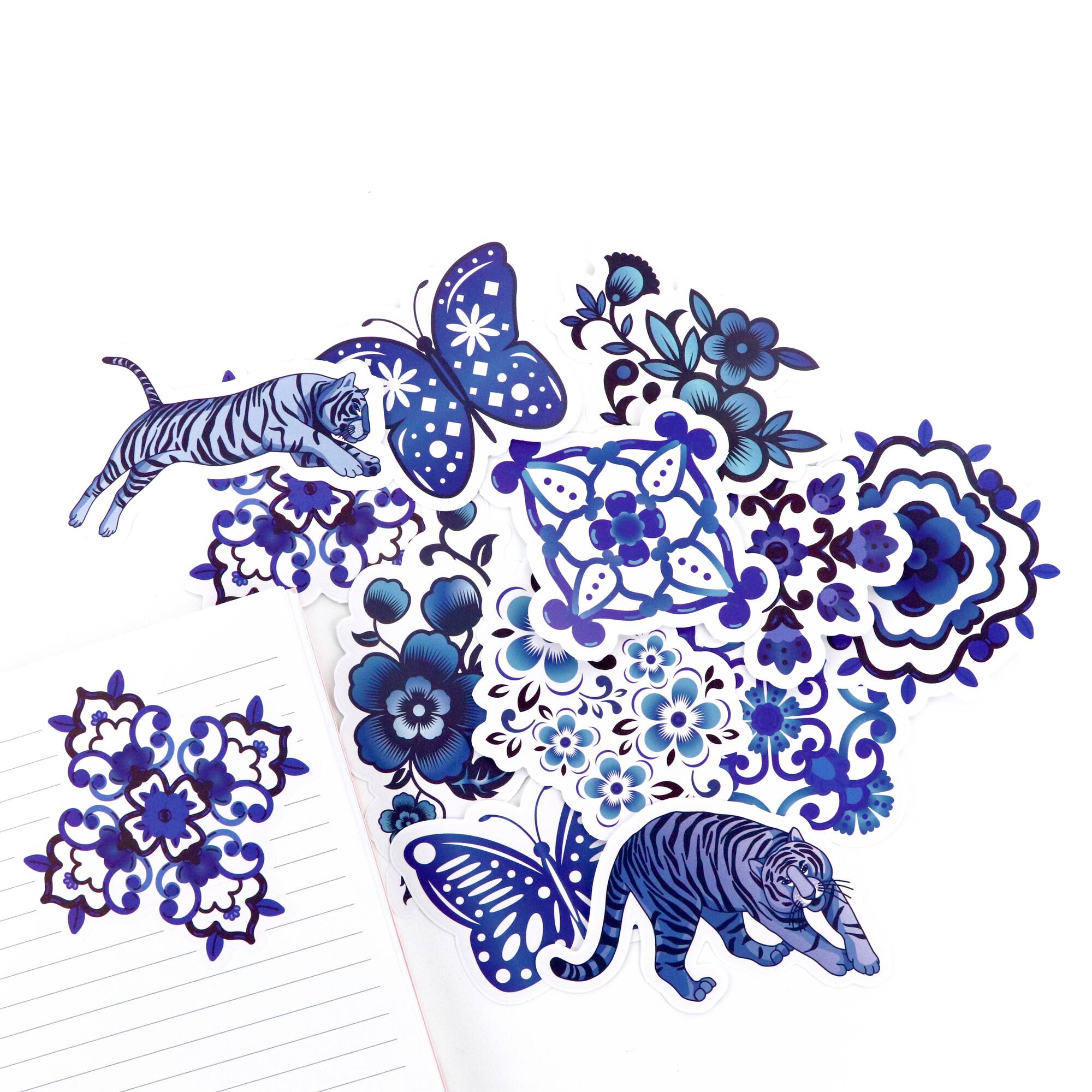 Blue & White Tattoo Icon Vinyl Die Cut Stickers by Recollections™